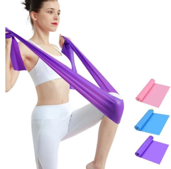 Elásticos - KIT com 3 Faixas de Resistência Thera Band Exercícios Alongamento Yoga Pilates Fortalecimento Elástico